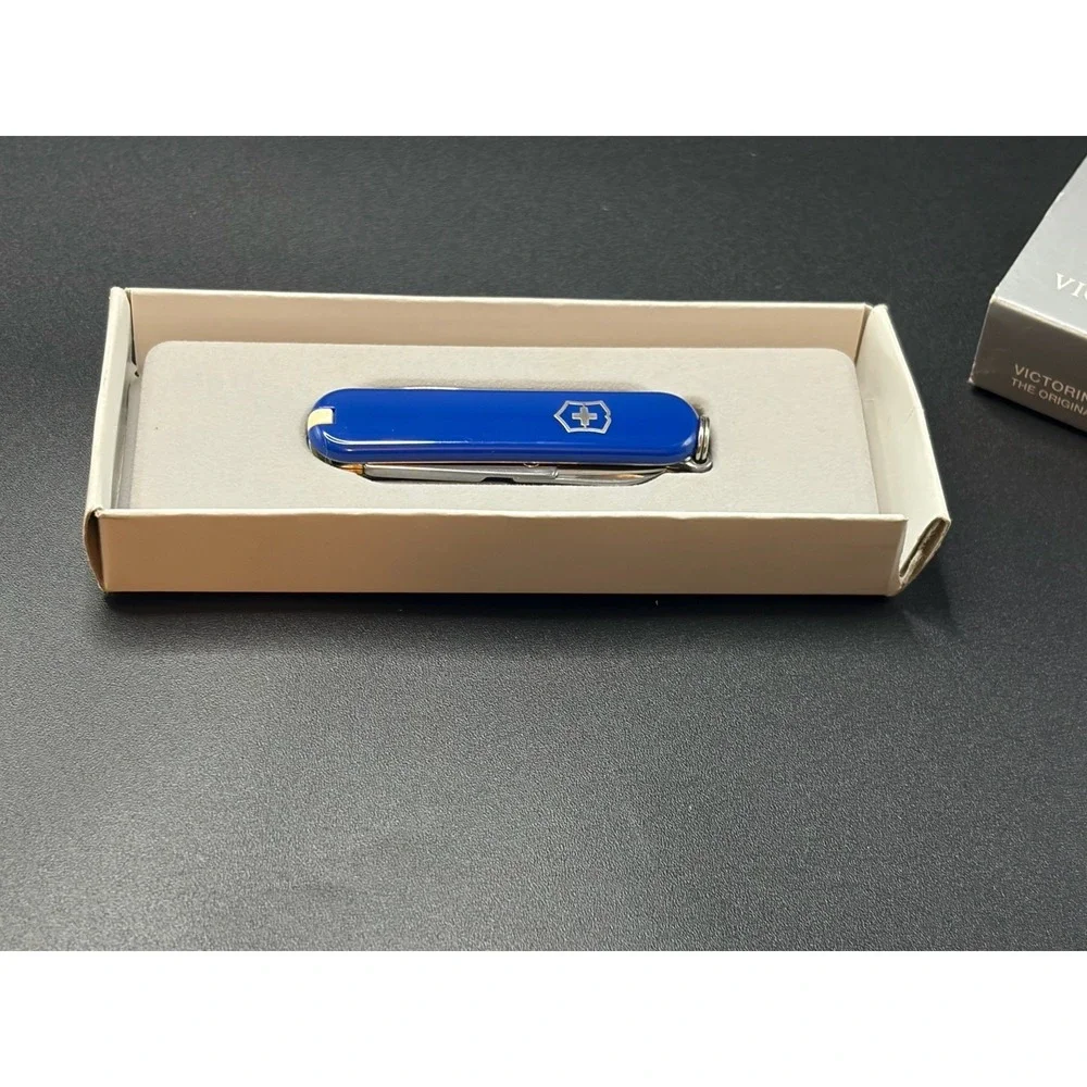 Swiss Army Victorinox Blue 58mm Small/Mini/Keychain/Multitool/Box/5 Tools